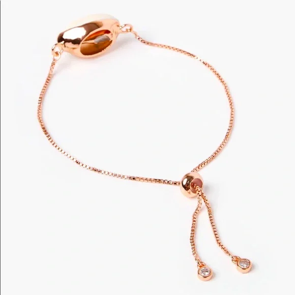 Rose Gold Cowrie Shell Bracelet - Picture 2 of 3